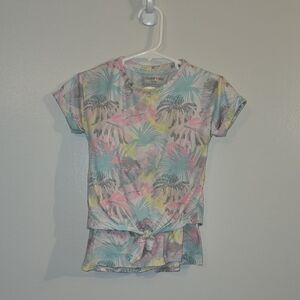 Colorful Palm Print Kids Matching Set LOT M